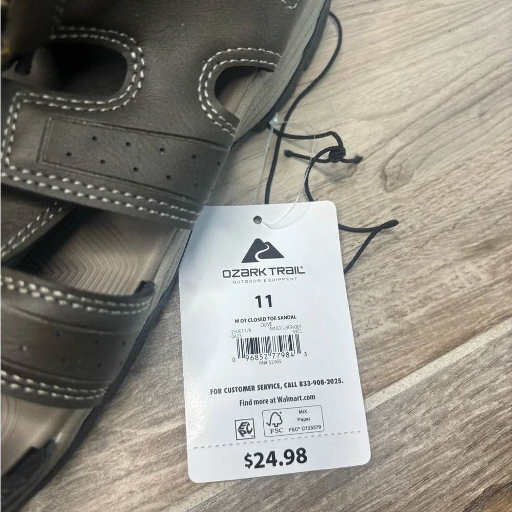 Ozark Trail Dark Brown Men's Sandals size 11 new with tags